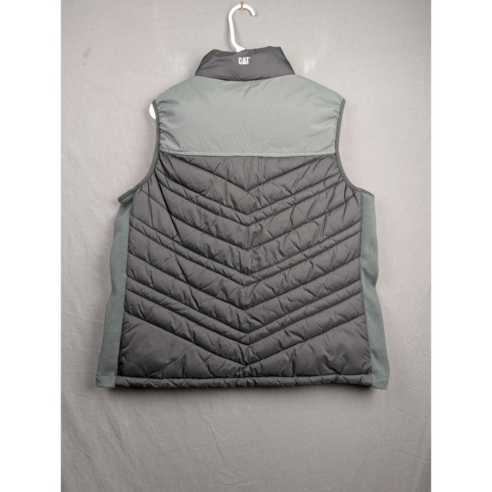 CAT Caterpillar Womens Workwear Puffer Vest Gray Black 2XL